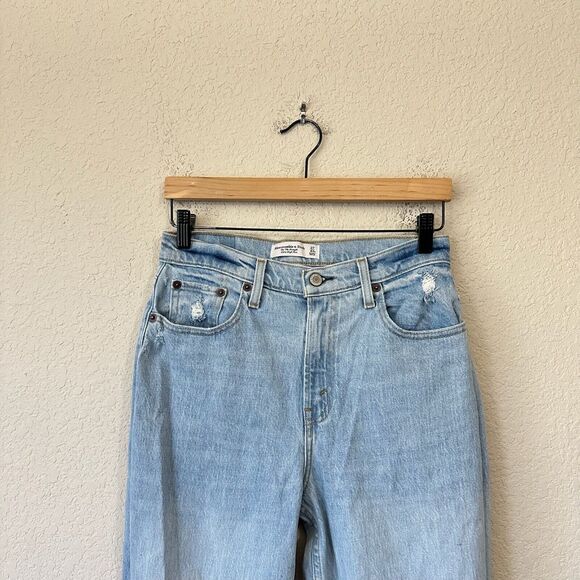 ABERCROMBIE & FITCH The 90s Jeans Blue Straight Ultra High Rise - Picture 3 of 16
